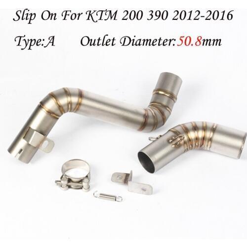 Slip On For Duke 200 390 2012-2016 Motorcycle Exhaust Mid Link Pipe Connecting 51mm Exhaust Muffler Pipe Tube