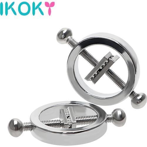 Metal Adjustable Thread Nipple Clamps Breast Clips Sex Tools for Couple Women Sex Toys Erotic Bondage Machine Adult Game Shop
