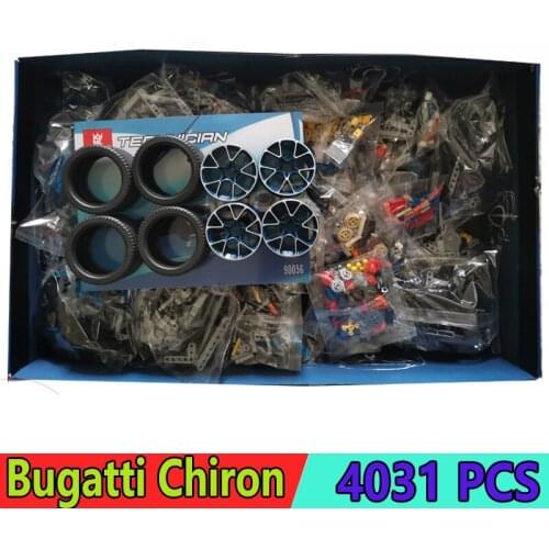 Super Car 42083 20086 Bugattiie Chiron Building Blocks Racing With LED Light 4031Pcs Bricks Education Toys Kid Gifts