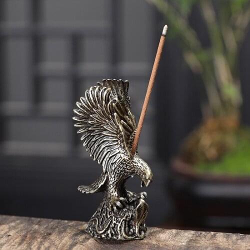 T Alloy Antique Eagle Incense Burner Bronze Incense Stick Holder Decoration Line Incense Stick Base Buddhist Goods Supplies