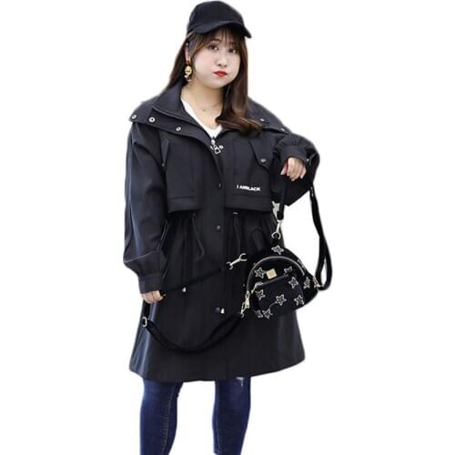High Quality Female Windbreaker For Women Large Size 4XL Windproof Long Trench Coat Loose Autumn Winter Casual Trench Tops 2015