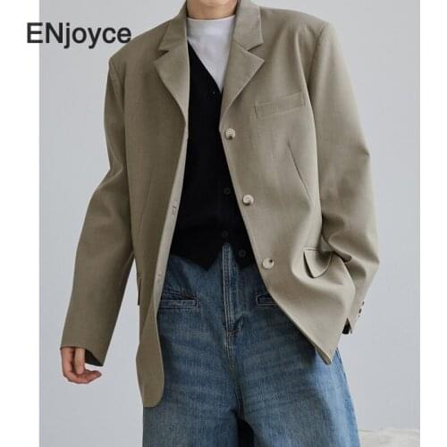 Women Lapel Blazer Spring Fall Korean Blogger Style Retro Single Breasted Suit Fashion Office Ladies Overcoat Workwear Coat