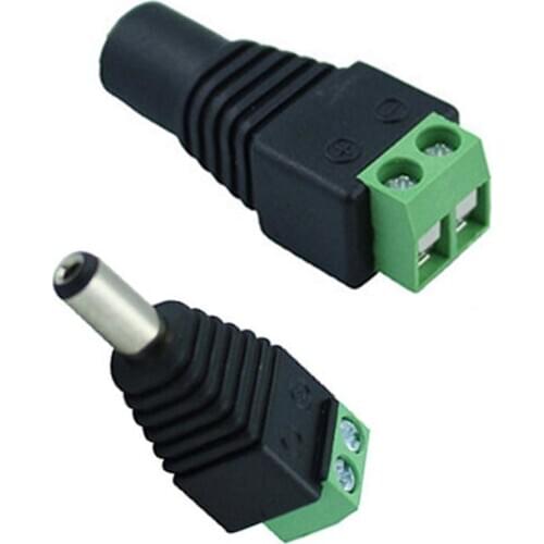 Female Male DC connector 2.1*5.5mm Power Jack Adapter Plug For 3528/5050/5730 light Cable led strip Connector B0C0