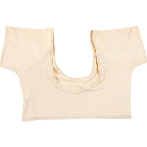 Women Milk Silk Washable Comfortable Sweat Proof Undershirt w/Underarm Sweat Pad