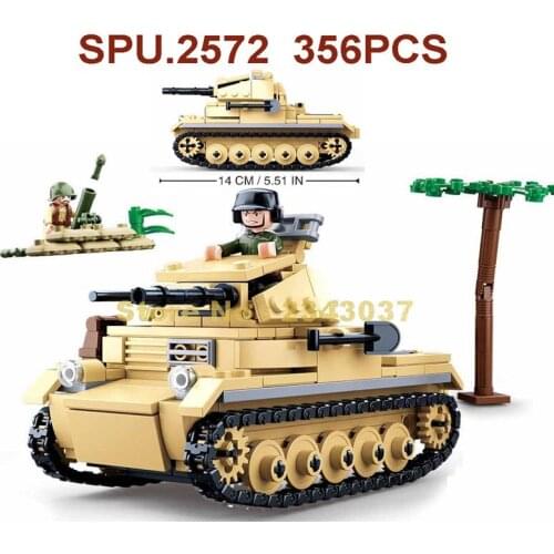 Sluban 356pcs military world war 2 ww2 panzer tank building blocks Toy