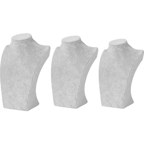 3x Velvet Necklace Display Mannequin Stand Jewelry Store Accessories Parts