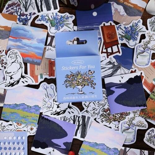 46Pcs/box Misty forest Stickers for Ablum Diary Scrapbooking Journal Decoration Label Sticker Kawaii Stationery