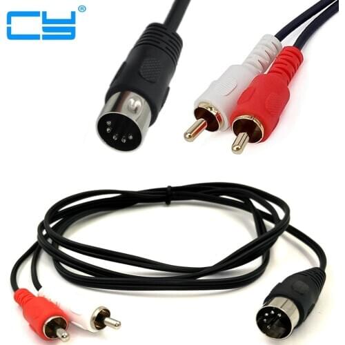 5Pin DIN Plugs Male to 2RCA Male Converter Cable Audio Cable for Electrophonic Bang Olufsen Naim Quad Stereo Systems 1.5m