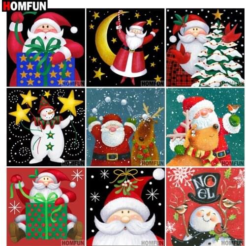 HOMFUN Full diamond Painting "Christmas landscape" Resin Drill Embroidery 5D Diy Diamond Painting Handmade Cross Stitch gift