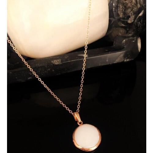 Dr Stone Natural Stone Women 'S Pearl Stone Rose Gold Plated Necklace KRB39 372835396