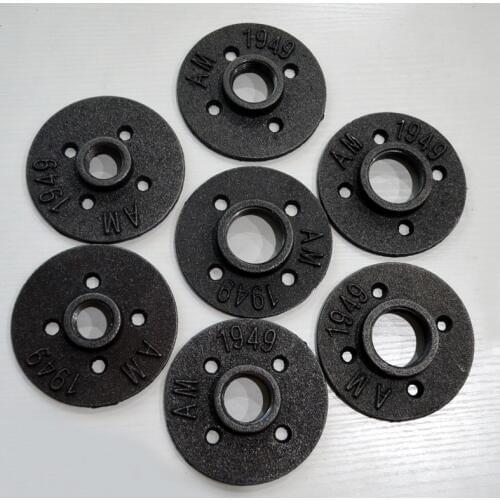 Cast iron pipe flange 6 pcs/lot DN15 /DN20 Iron Flange Seat Classic Casting Iron Flange For 1/2 :3/4 cast iron flanges