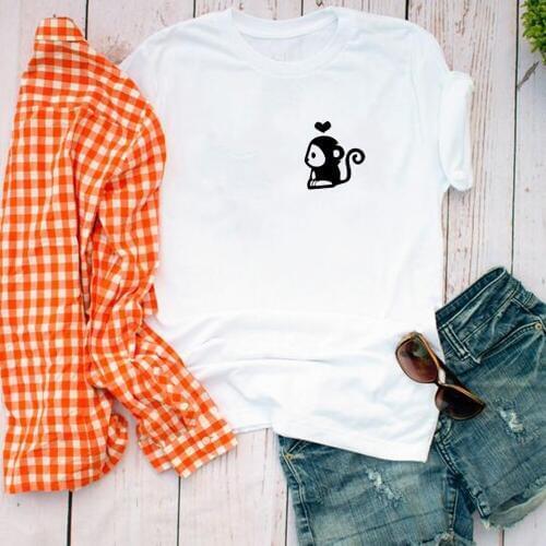 Funny Monkey t Shirt Unisex or Womans Shirt Child Adult Animal Heart Love Chimp Zoo Baboon Primate Orangutan Jungle Zoo tees