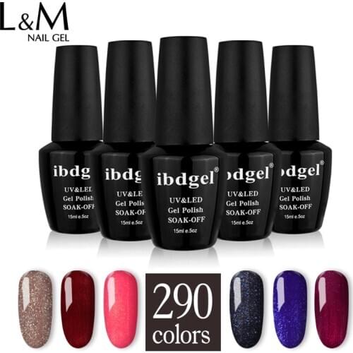 6 pcs set UV Color Gel Polish ibdgel 290 Color Pure Glitter High Pigment Nail Art Accessories Gellak Gorgeous Nail Gel Varnish