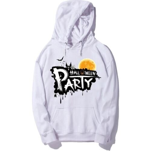 Halloween Hoodies Cotton Fleece Printed Hooded Sweatshirt Pullover Women Winter Tops Fashion Halloween Party Cosplay Clothing