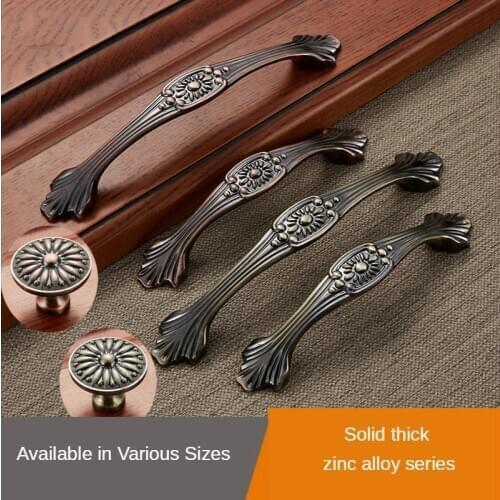 European-style classical furniture handles zinc alloy antique cabinet door handle wardrobe drawer knobs hardware home decoration