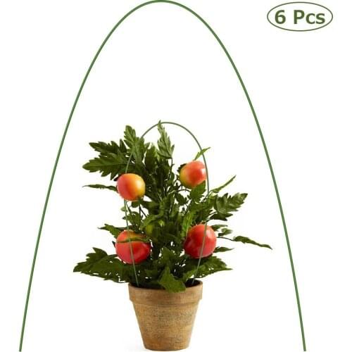 6 Pcs Sturdy Metal Garden Stakes Plastic Coated Steel Tube Plant Sticks For Tomato Cucumber Strawberry Tree