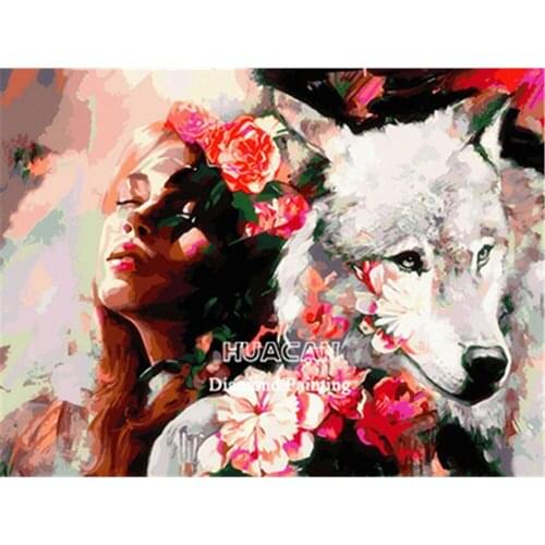 Beauty Wolf Animal Printed Fabric 11CT Cross-Stitch Embroidery Kit DMC Threads Sewing Painting Hobby Handicraft Wholesale
