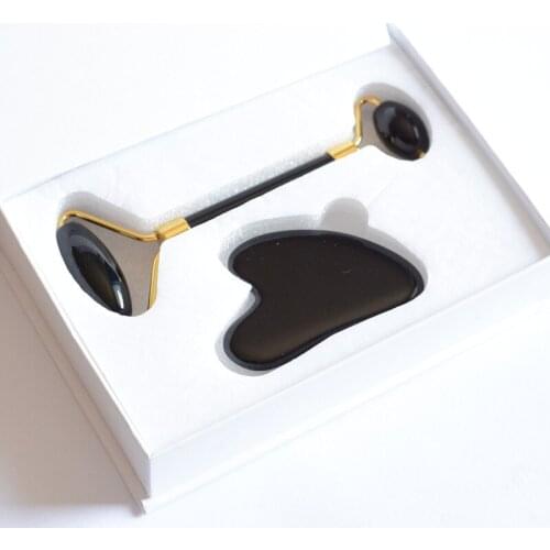 Facial Massager Face-lifting Obsidian Massage Roller Jade Skin Care Tool Slimming Face-lifting Natural Wrinkle Beauty Kit