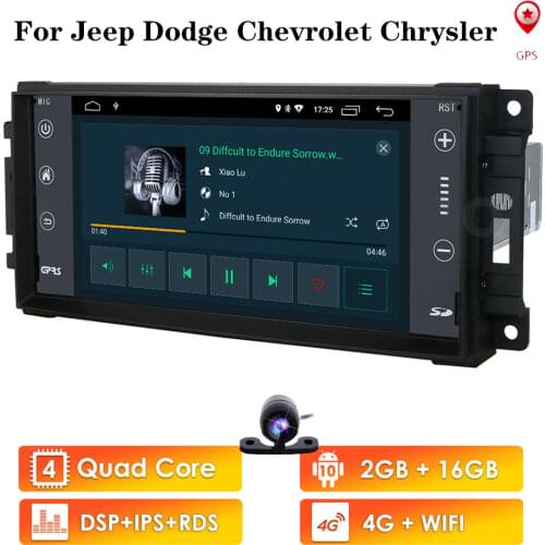 Android 10 in Dash Car Radio Multimedia Player Navigation System with 7" LCD Bluetooth WiFi GPS for Jeep Wrangler Dodge Chrysler