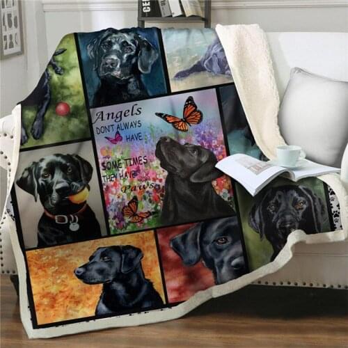Cartoon Dogs Throw Blanket Printed Sherpa Blankets for Beds Sofa Customized Plush Thicken Quilts Cover Picnic Office Nap Blanket