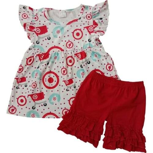 Popular Design New Adorable Infant Toddler Girls Target Top Green Polka Dot Ruffle Pants Little Girls Summer Outfit