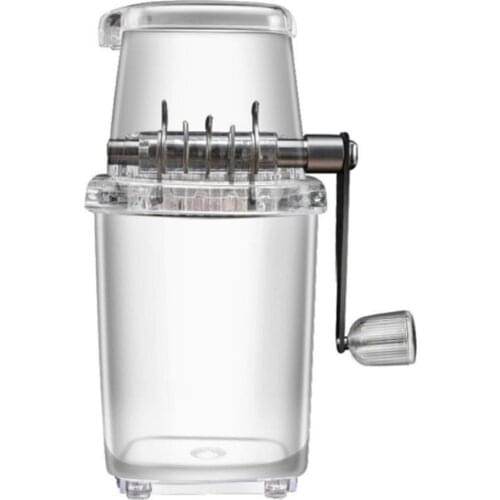 Portable Manual Ice Shaver Shredding Machine Hand Cranked Snow Cone Transparent Mini Domestic Ice Shaver for Home Two Color