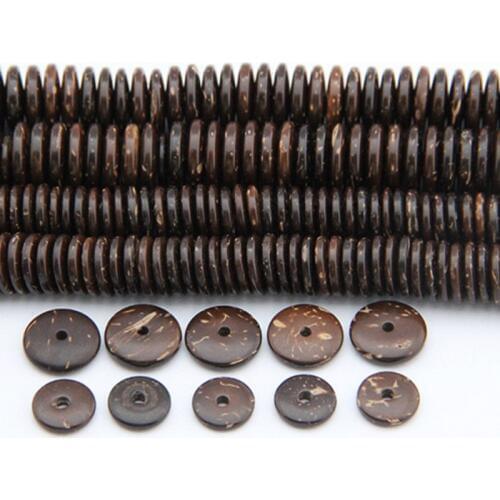 REGELIN Nature Coconut shell Round Flat Spacer Beads 8/10/12/14mm Fit Bracelet Necklace Spacer Ring DIY Jewelry Findings