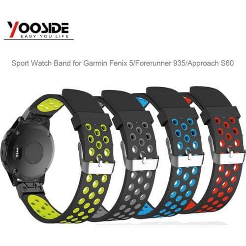 22mm Fenix 5 Quick Fit Soft Silicone Waterproof Watch Strap Band for Garmin Fenix 5/5 Plus/Forerunner 935/Quatix 5 Smart Watch