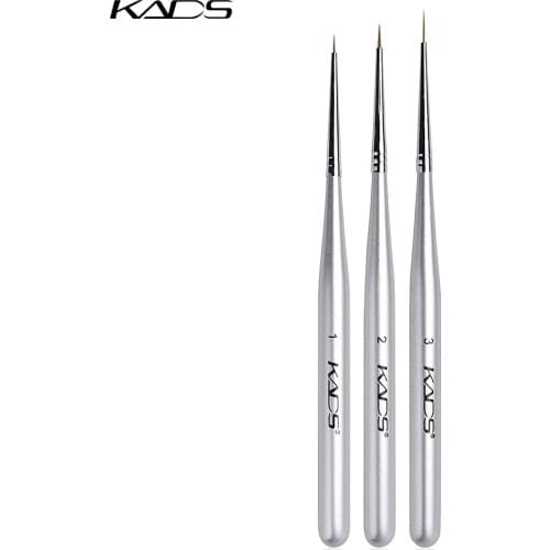Silver Nail Liner Pen 3pcs/set Professional Nail Art Pen Polish Brush Set for UV Gel Builder Stripes Lines DIY Drawing Pen Brush