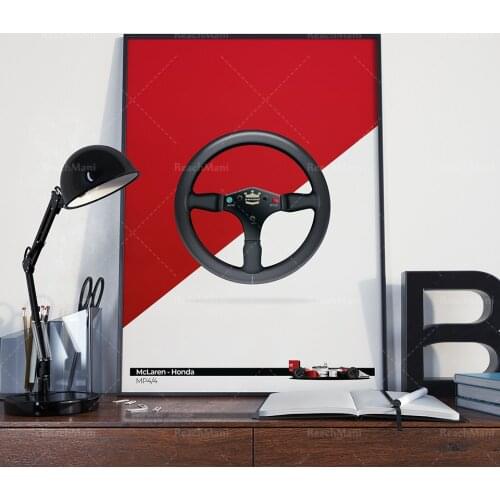 Steering wheel formula one racing poster