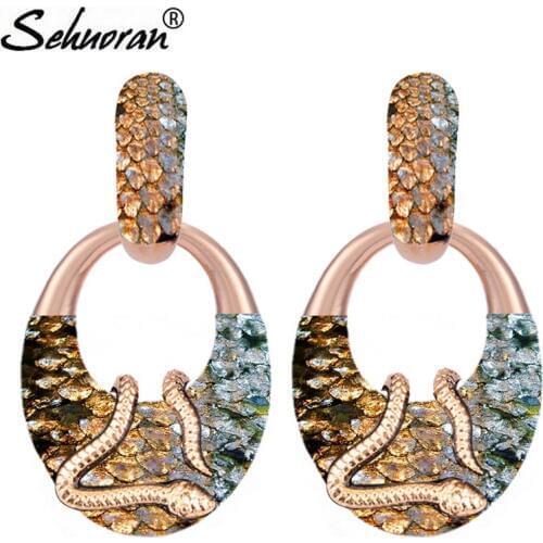 Sehuoran Oorbellen Earrings Pendientes Mujer Moda 2018 Brinco Drop EarringS For Woman Snake Pendients Jewelry Wedding Earrings