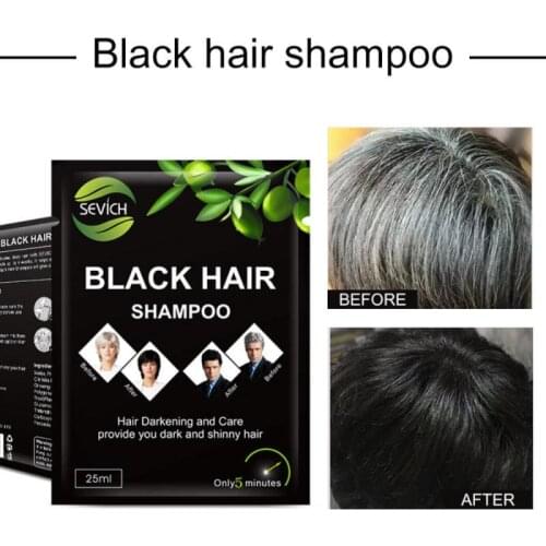 Black Hair Shampoo Make Grey And White Hair Darkening Shinny In 5 Minutes Natural Organic Hair Conditioner Men Women Hair Care