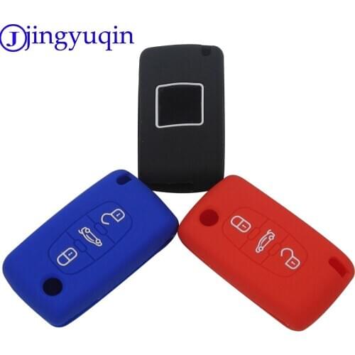 3 Buttons Silicone Folding Flip Key Cover Case for Peugeot 107 207 307 407 308 607 for Citroen C1 C2 C3 C4 C5 C6 C8 Car-styling