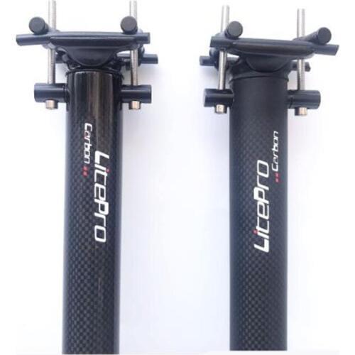 Folding Bicycle Full Carbon Seatpost 33.9x580mm BMX Balance 3K Lightweight Long Seat Rod Matt bright