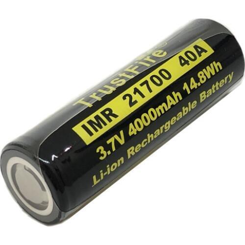 TrustFire IMR 21700 3.7V 40A 4000mAh 14.8W Rechargeable Battery Lithium Batteries with Safety Relief Valve for Headlamps