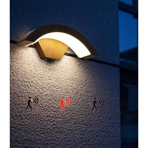 24W Outdoor Waterproof LED Porch Sconce Wall Lamps IP65 Sensor Lamp Landscape Spotlight Balcony Corridor Garden Lights