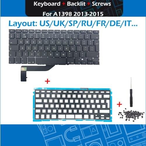 New A1398 Spanish Keyboard For Macbook Pro Retina 15" A1398 Spain Keyboard Replacement Late 2013 Mid 2014 Mid 2015