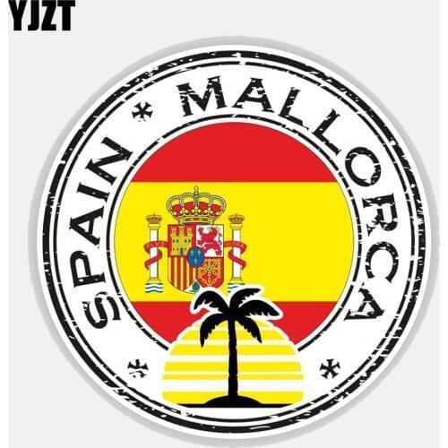 YJZT 13.7CM*13.7CM Spain Mallorca Helmet Motorcycle Window Car Sticker Decal 6-2696