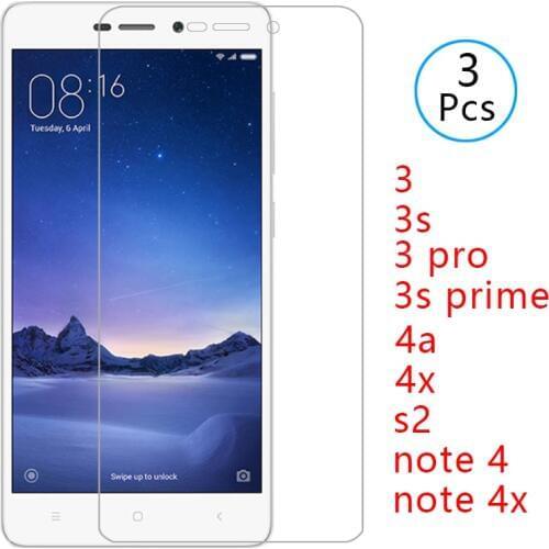 Case on redmi note 4x 4 x a 4a cover tempered glass screen protector for xiaomi 3s prime 3 s pro protective phone coque note4x