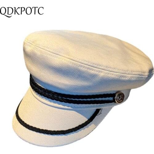 2021 Hat Summer Autumn New Women Cotton Military Hats Fashion Elegant Temperament Berets Casual Travel Shading Cap QDKPOTC
