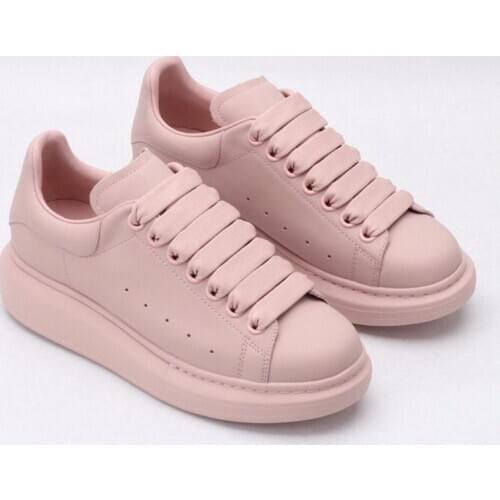 Free Shipping Pink Woman Sneakers Lace Up Platform Shoes Woman Celebrity Same Paragraph Lace-up 40 Trainer Shoes Zapatos Mujer