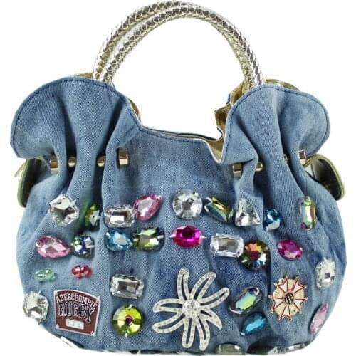 Women Handbags Korean Style Canvas Shoulder Bags Ladies Diamonds For Woman 2020 Classic Canvas Hand Bag