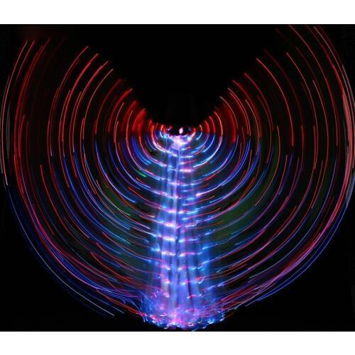 Womens Fiber Optic Costume Wings Egypt Belly Dance Isis Wings LED India Dancer Belly Dance Colorful Color wings