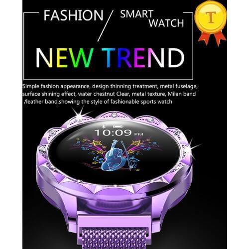 Woman steel metal Smart Bracelet Band Heart rate Monitor Blood Pressure Female Physiological Reminder Fitness Tracker Wrist band