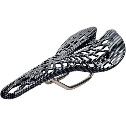 1PC Bike Saddle,Road MTB Carbon Fiber Breathable Spider Soft Hollow Carbon Fiber Bicycle Accessories Saddle Seat