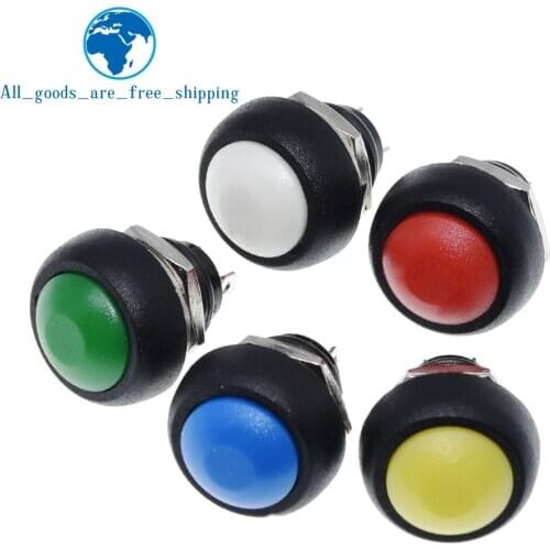 5Pcs Mini 12mm Waterproof Momentary ON/OFF Push Button Round Switch PBS-33B For arduino
