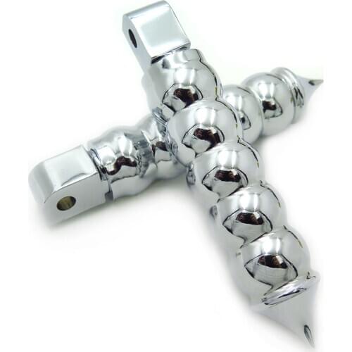 Aftermarket free shipping motorcycle parts Chrome Calabash Footpegs For Yamaha Road Star Warrior 2002-2009 Front 2007 2008