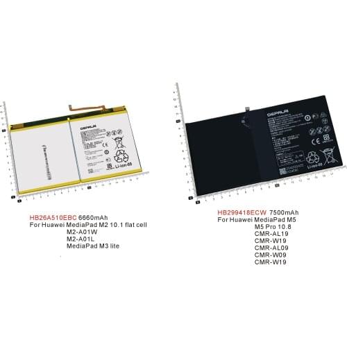 HB26A510EBC HB26A5i0EBC HB299418ECW HB2994i8ECW Battery For HuaWei MediaPad M2 10.1 flat cell M2-A01W M5 Pro 10.8 CMR-AL19 19