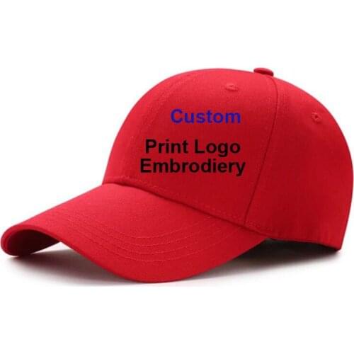 10pcs/Lot free logo Cruved Baseball Caps Men Cotton DIY Embroidery Logo Snapback Hats Trucker Cap Women Fitted Dad Hat