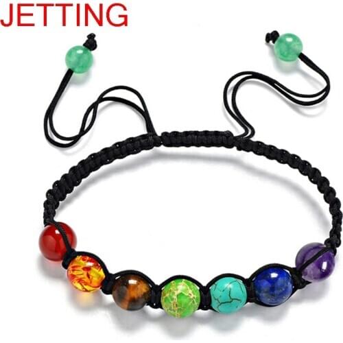 Nature Stone Bracelets 7 Chakras Healing Balance Beads Bracelets Men Gifts For Women Yoga